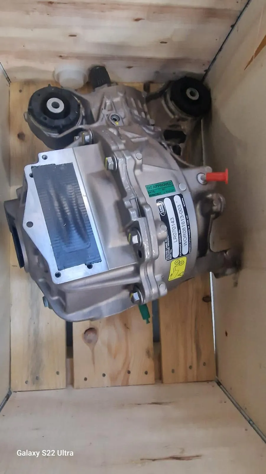 A replacement unit unpacked from its crate